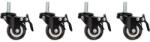 Lanberg castors x4 with thread and brake for wall mounting 19inch cabinets AK-1601-B (AK-1601-B)