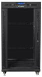 Lanberg 19" szabadon álló rack szekrény 22U/600X800 üvegajtó, lapraszerelt, LCD kijelző, fekete V2 FF01-6822-12BL (FF01-6822-12BL)