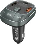 Vention USB-C+A+A (3port, 30W/18W/5W, Fm transzmitter, fekete), töltő