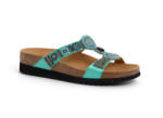 Scholl NEW BOGOTA WEDGE zöldeskék bioprint női papucs - kényelmi modell 36