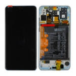 Huawei P30 Lite (48mp hátlapi kamerás verzió), P30 Lite 2020 (New Edition) LCD Kijelző+Érintőüveg+Előlap Keret+Akkumulátor, Fehér, Breathing Crystal (02353FQK) Service Pack