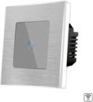 Luxion Intrerupator Simplu Wi-Fi cu Touch din Sticla si Rama de Aluminiu LUXION, Gri, LX-WT2-101A-GY (LX-WT2-101A-GY)