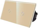 Luxion Intrerupator Simplu + Simplu cu Touch din Sticla LUXION, Auriu, LX-ST-101/101-G (LX-ST-101/101-G)
