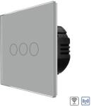 Luxion Intrerupator Triplu Wi-Fi + RF433 cu Touch din Sticla LUXION, Gri, LX-WT2-RA301G-GY (LX-WT2-RA301G-GY)