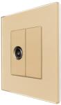 Luxion Priza TV cu Rama din Sticla LUXION, Auriu, LX-MP026G-G (LX-MP026G-G)