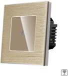 Luxion Intrerupator Simplu Wi-Fi cu Touch din Sticla si Rama de Aluminiu LUXION, Auriu, LX-WT2-101A-G (LX-WT2-101A-G)