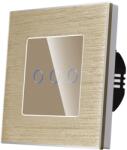Luxion Intrerupator Triplu cu Touch din Sticla si Rama de Aluminiu LUXION, 500W, Auriu, LX-ST-301A-G (LX-ST-301A-G)