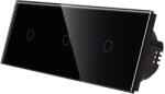 Luxion Intrerupator Simplu + Simplu + Simplu cu Touch din Sticla LUXION, Negru, LX-ST-101/101/101-B (LX-ST-101/101/101-B)