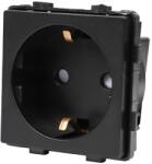 Luxion Modul Priza Simpla Fara Rama Din Sticla LUXION, Negru, LX-MP010B (LX-MP010B)