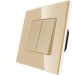 Luxion Intrerupator Dublu Mecanic LUXION cu Rama din Sticla, Auriu, LX-MP004GF-G (LX-MP004GF-G)
