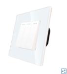 Luxion Intrerupator Triplu Cap Scara Mecanic LUXION cu Rama din Sticla, Alb, LX-MP007GF-W (LX-MP007GF-W)