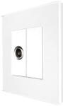Luxion Priza TV cu Rama din Sticla LUXION, Alb, LX-MP026G-W (LX-MP026G-W)