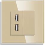 Luxion Priza USB cu Rama din Sticla LUXION, Auriu, LX-MP057G-G (LX-MP057G-G)