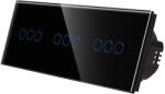 Luxion Intrerupator Triplu + Triplu + Triplu cu Touch din Sticla LUXION, Negru, LX-ST-301/301/301-B (LX-ST-301/301/301-B)