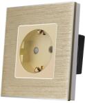 Luxion Priza Simpla LUXION cu rama din aluminiu, Auriu, LX-1MP010A-G (LX-1MP010A-G)