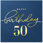 PartyPal Szalvéta 33x33cm 50-es számmal, 10db, Elegáns kék (LUFI438537)