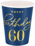 PartyPal Papírpohár 60-as számmal, 220ml 6db, Elegáns kék (LUFI385628)