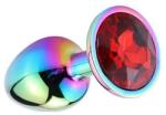 Guilty Toys Metal Anal Plug, Large, Multicolor, Red Crystal