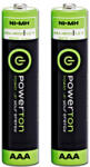 Powerton Újratölthető akkumulátor, AAA (HR03), 1, 2 V, 900 mAh, Powerton, buborékcsomagolás, 2 db-os kiszerelésben