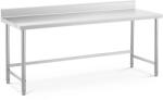 Royal Catering Rozsdamentes acél munkaasztal - ECO - 200 x 70 cm - 95 kg - hátsó perem - Royal Catering (RCAT-200/70-SPS)