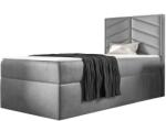 Miló Bútor St7 boxspring ágy, világosszürke, jobbos (80 cm)