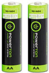 Powerton Újratölthető akkumulátor, AA (HR6), 1.2V, 2500mAh, Powerton, buborékcsomagolás, 2 db-os kiszerelésben
