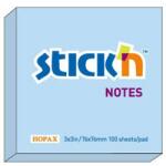 Hopax Notes autoadeziv 76 x 76 mm, 100 file, Stick'n - albastru pastel (HO-21149)