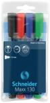 Schneider Permanent marker Schneider Maxx 130, varf rotund 1-3mm, 4 culori/set - (N, R, A, V) (S-113094) - forit