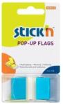 Hopax Film index autoadeziv 45 x 25mm, 50 file/set, cu dispenser, Stick'n Pop-up - transparent/albastru (HO-26024)