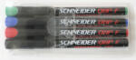 Schneider Universal permanent marker Schneider Maxx 222 F, varf 0.7mm, 4 culori/set - (N, R, A, V) (S-112294) - forit