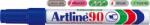 Artline Permanent marker Artline 90, corp metalic, varf tesit 2.0-5.0mm - albastru (EK-90-BL) - forit