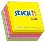 Hopax Cub notes autoadeziv 76 x 76 mm, 400 file, Stick'n - 5 culori fluorescente (HO-21012)