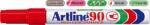 Artline Permanent marker Artline 90, corp metalic, varf tesit 2.0-5.0mm - rosu (EK-90-RE) - forit