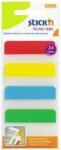 Hopax Stick index plastic transp. cu margine color 38 x 51 mm, 4 x 20 file/set, Stick'n - 4 culori neon (HO-21608)