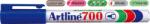 Artline Permanent marker Artline 700, corp metalic, varf rotund 0.7mm - albastru (EK-700-BL) - forit