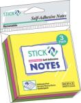 Hopax Notes autoadeziv 76 x 76 mm, 3 x 50 file/set, Stick'n - 3 culori fosforescente (HO-21093)