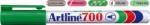 Artline Permanent marker Artline 700, corp metalic, varf rotund 0.7mm - verde (EK-700-GR) - forit