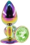Guilty Toys Dop Anal Metalic, Large, Multicolor, Piatra Verde Deschis, Guilty Toys