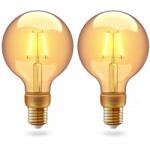 Innr Philips Hue Kompatibilis Innr LED Lámpa Filament Égő - Izzószálas Hatás, G105, 4, 2 W, E27, 2 db, Meleg Fehér