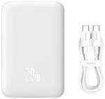 Baseus 038864 Baseus Magnetic Mini Powerbank külső akkumulátor, USB Type-C + MagSafe, 10000 mAh, 20W, fehér (PPCX070002 (038864)