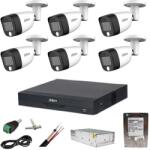 Dahua Sistem supraveghere Dahua 6 camere 5MP Dual Light IR 20m WL 20m DVR 8 canale cu accesorii si HDD 1TB incluse SafetyGuard Surveillance