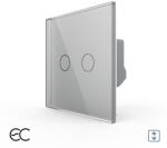 Livolo Intrerupator Dublu Draperie cu Touch LIVOLO din Sticla - Protocol ZigBee EC, Gri, VL-FC2NWZ2-2G-2I (VL-FC2NWZ2-2G-2I)
