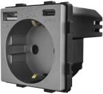 Luxion Modul Priza Simpla + USB-A + USB-C LUXION, Gri, LX-MP010UGY (LX-MP010UGY)