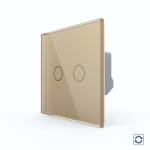 Livolo Intrerupator Dublu cu Revenire / Reset cu Touch LIVOLO - Serie Noua, Auriu, VL-FC2B-2G-2A (VL-FC2B-2G-2A)