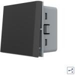 Livolo Modul Intrerupator Simplu Mecanic Cap Cruce, 2 Module - Serie Noua, Negru, C7-VL-FCMM10A-2BP (C7-VL-FCMM10A-2BP)