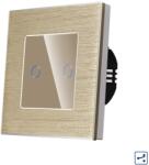 Luxion Intrerupator Dublu Cap Scara / Cruce cu Touch din Sticla si Rama de Aluminiu LUXION, Serie A, Auriu, LX-MT-A202A-G (LX-MT-A202A-G)