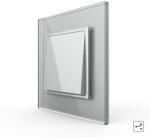 Livolo Intrerupator Simplu Mecanic Cap Cruce, 2 Module LIVOLO cu Rama din Sticla - Serie Noua, Gri, VL-FCMM10A-2IP (VL-FCMM10A-2IP)