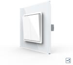 Livolo Intrerupator Dublu Mecanic LIVOLO cu Rama din Sticla - Serie Noua, Alb, VL-2FCMKS-WP (VL-2FCMKS-WP)