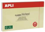 APLI Öntapadó jegyzettömb, 125x75 mm, 100 lap, APLI "Classic", sárga (LNP10976) - papiruniverzum