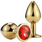Guilty Toys Anal Plug Metallic Buttplug, Medium, Gold/Red